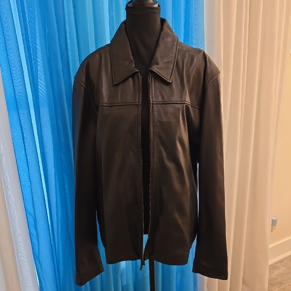 Cole Haan Men's Black Leather Jacket
